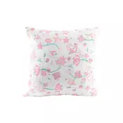 Beli jastuk sa roze cvetovima 45x45 350gr