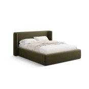 Zelena oblazinjena zakonska postelja s prostorom za shranjevanje z letvenim dnom 200x200 cm Jason – Windsor & Co Sofas