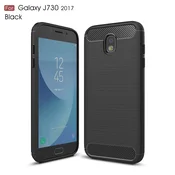TPU gel ovitek / etui / ovitek Brushed Carbon za Samsung Galaxy J7 2017 - črn