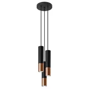 Sollux SL.0949 - Luster na sajli LOOPEZ 3xGU10/10W/230V okrugli, crni/bakarni