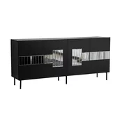 Omarica Kailua 2202 (Črna + srebrna) Srebrna, Črna, 80x180x40cm, Iverna plošča