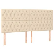 Vidaxl Vzglavje postelje kremne barve 180x7x118/128 cm blago