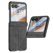 AVIZAR Ovitek za Motorola Razr 70 s Kaljenim Steklom za Zunanji Zaslon, Črna, (5000274929)
