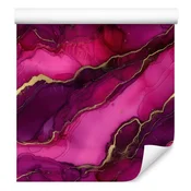 Tapeta s črnilom vijolična, bordo, roza in bordo 50x1000 cm
