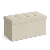 Tabure s prostorom za shranjevanje OTTOMAN 76x38 cm, smetanast