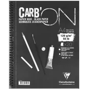 Clairefontaine blok skicirni Carbon spiralni, A4, 20 listni, 120 g, črn papir