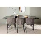 Venture Design Jedilna miza in stol komplet Astrid in Modesto 200x90x75 cm črna in rjava