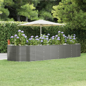 Povišena vrtna gredica od pocincanog celika 367x140x68 cm sivi