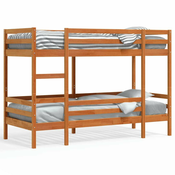 vidaXL Pograd voščeno rjav 90x190 cm trdna borovina