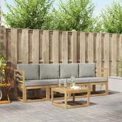 Set vanjskih sofa 5 pcs Bijela i svjetlosiva 59 x 59 x 37 cm