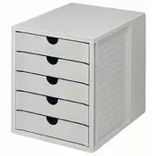Police za dokumentaciju sa fiokama SYSTEM BOX 5 fioke SIVA