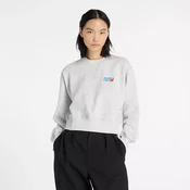 Mikina New Balance Athletics Premium Logo Relaxed Crop Crew Ash Heather XXL