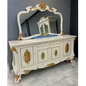 Casa Padrino luxury baroque sideboard 225 cm with mirror white/gold