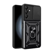 Onasi Silikonski ovitek Armor Ring z zaščito kamere za Samsung Galaxy A36 - črn