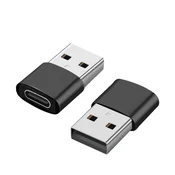 INF 2 paketa adapterjev USB-C na USB za prenos podatkov in polnjenje Black, (21644531)