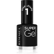 Rimmel Super Gel gel lak za nohte brez uporabe UV/LED lučke odtenek 070 Black Obsession 12 ml