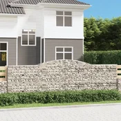 Greatstore Obokane gabion košare 8 kosov 400x30x120/140cm pocinkano železo
