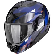 Scorpion EXO-TECH II Carbon Drift preklopna motociklisticka kaciga crno-srebrno-plava