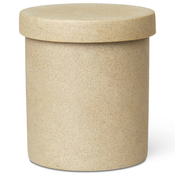 ferm LIVING Lonček za zobne ščetke BON 10,5 cm, pesek, porcelan, čvrst LIVING