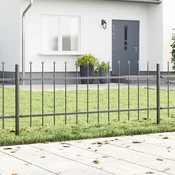 vidaXL Ograja s konicami na vrhu Siva 3,4x0,6 m Jeklo