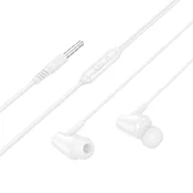 Hoco Žične ušesne slušalke z 3,5-mm priključkom Hoco M112, bele
