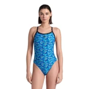 Arena pooltiles swimsuit challenge back black/blue multi xl - uk38