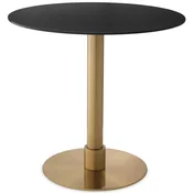 Casa Padrino luxury dining table black/brass A� 80 x H. 76 cm - Round stainless steel kitchen table with ceramic table top - Dining room furniture - Luxury furniture - Luxury furnishings