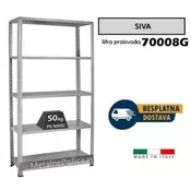 Polica metal-metal 187x100x33cm, 5x50kg Siva