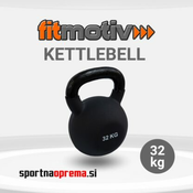 Fitmotiv Kettlebell 32 kg – kettlebell utež iz litega železa prevlečena z neoprensko gumo