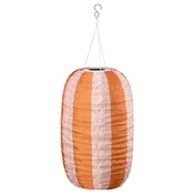 SOLVINDEN Viseča svetilka, črtast vzorec solarno napajanje/oranžna roza, 43 cm