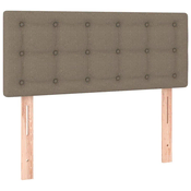 Greatstore Box spring postelja z vzmetnico taupe 90x190 cm blago
