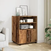 Ormaric s kotacima boja starog drva 60x48x81 cm drveni
