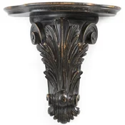 Casa Padrino luxury baroque wall console black/brown - Magnificent solid wood wall decoration console in baroque style - Baroque wall decoration - Baroque furniture - Made in Italy