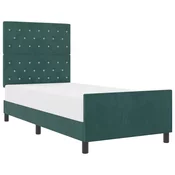 Krevet Tamno Zeleni 100x200 cm Velvet