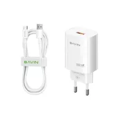 Bavin punjac 22.5w Usb A + kabl Type C bela ( 90051 )