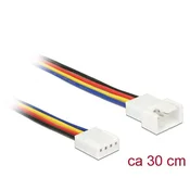 DELOCK PC ventilator kabel [1x 4-polni moški konektor za računalniški ventilator - 1x 4-polni ženski konektor za računalniški ventilator] 0.3 m pisana Delock, (20416158)