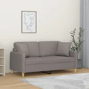 shumee vidaXL Dvosed z blazinami, taupe, 140 cm, blago