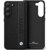 BMW Samsung Galaxy S23+ black hardcase Leather Textured  Stripe (BMHCS23M22RDPK)