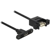 Delock USB 2.0 podaljševalni kabel za vgradnjo [1x USB 2.0 vtičnica Micro-B - 1x USB 2.0 vtičnica A] 0.25 m črne barve Delock