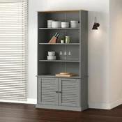 shumee vidaXL Vigo omarica za čevlje siva 85x35x170 cm masivni bor