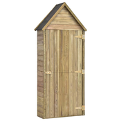 vidaXL Vrtna lopa za orodje z vrati 77x37x178 cm impregnirana borovina