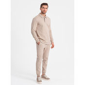 Ombre Mens tracksuit set sweatshirt with polo collar + pants