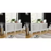 Vidaxl vidaXL Pokrovi za radiatorje, 2 kosa, beli, MDF, 172 cm