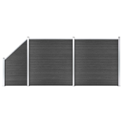 Set panela za ogradu WPC 446 x (105 - 186) cm crni
