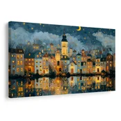 Slika božična vas pod zvezdami - 30x20