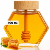 shumee Šesterokotna lesena steklenica z mešalom 100 ml