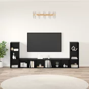 Set TV komoda Zidne 4 pcs Crni hrast 37 x 35 x 107 cm