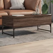 Stolic za kavu smeda boja hrasta 100 x 50 x 40 cm drvo i metal