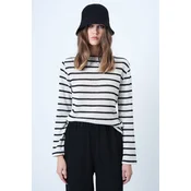 Trend Alaçati Stili Pulover črna / bela