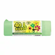 VREČKE ZA SMETI PISKAR 40 L DIŠEČE 12/1 S TRAKOM 55X60 CM